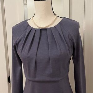 Piazza Sempione Made/Italy  Lavender Stretch Sheath Long Sleeve Knee Length Sz 6